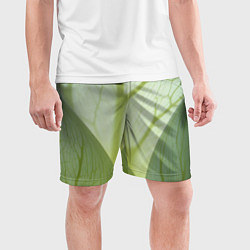 Шорты спортивные мужские Макро съемка листа, цвет: 3D-принт — фото 2