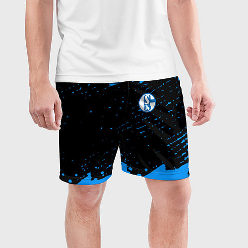 Мужские спортивные шорты Schalke 04 fc blue color / 3D-принт – фото 3