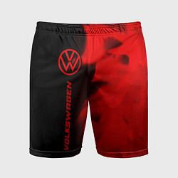 Шорты спортивные мужские Volkswagen - red gradient по-вертикали, цвет: 3D-принт