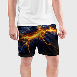 Шорты спортивные мужские Молнии в разбитом небе, цвет: 3D-принт — фото 2