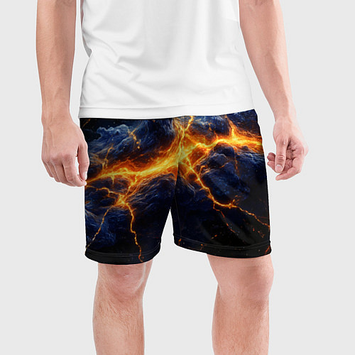 Мужские спортивные шорты Молнии в разбитом небе / 3D-принт – фото 3