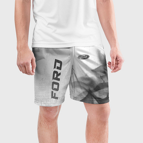 Мужские спортивные шорты Ford - white gradient вертикально / 3D-принт – фото 3