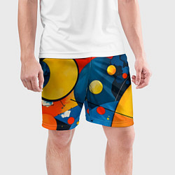 Шорты спортивные мужские Динамичный красочный паттерн, цвет: 3D-принт — фото 2
