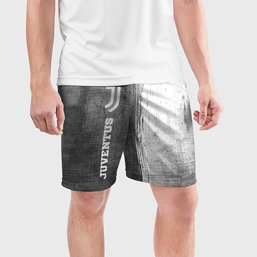 Мужские спортивные шорты Juventus - grey gradient по-вертикали / 3D-принт – фото 3