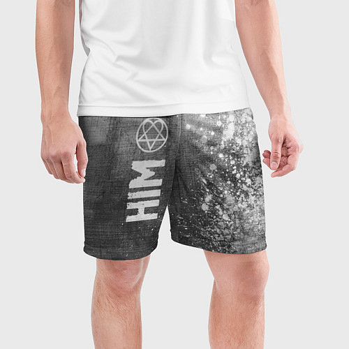Мужские спортивные шорты HIM - grey gradient по-вертикали / 3D-принт – фото 3