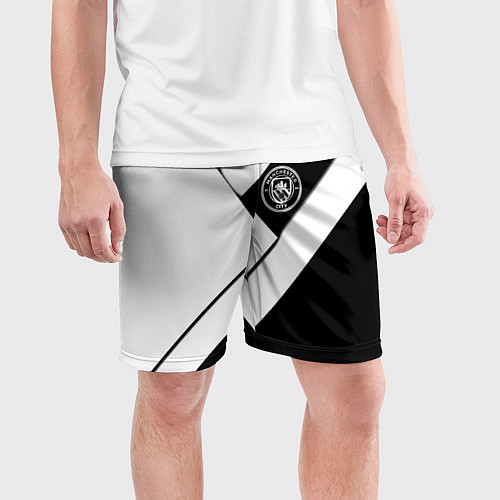 Мужские спортивные шорты Манчестер Юнайтед геометрия / 3D-принт – фото 3