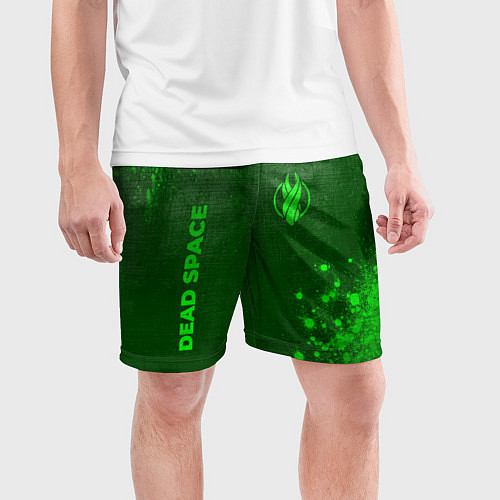 Мужские спортивные шорты Dead Space - green gradient вертикально / 3D-принт – фото 3