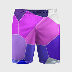 Шорты спортивные мужские Сине-розовый крупные фрагменты, цвет: 3D-принт