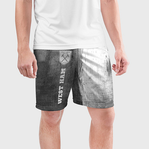 Мужские спортивные шорты West Ham - grey gradient по-вертикали / 3D-принт – фото 3