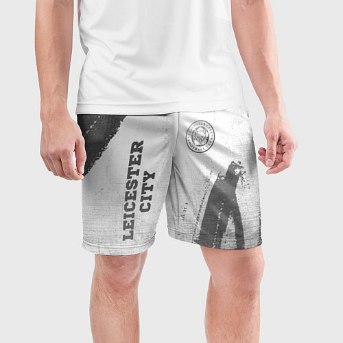 Мужские спортивные шорты Leicester City - white gradient вертикально / 3D-принт – фото 3