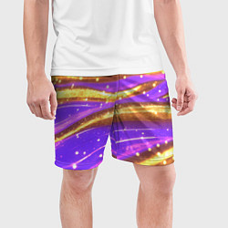 Шорты спортивные мужские Блестящая волнистая текстура, цвет: 3D-принт — фото 2