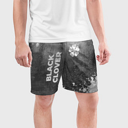 Шорты спортивные мужские Black Clover - grey gradient вертикально, цвет: 3D-принт — фото 2