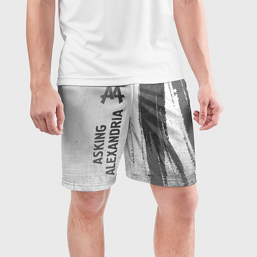 Мужские спортивные шорты Asking Alexandria - white gradient по-вертикали / 3D-принт – фото 3