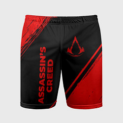 Мужские спортивные шорты Assassins Creed - red gradient вертикально