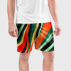 Шорты спортивные мужские Тропическая жаркая абстракция, цвет: 3D-принт — фото 2