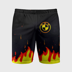 Шорты спортивные мужские BMW огненный, цвет: 3D-принт