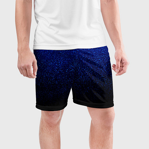 Мужские спортивные шорты Волшебный чёрно-синий текстура напыление / 3D-принт – фото 3