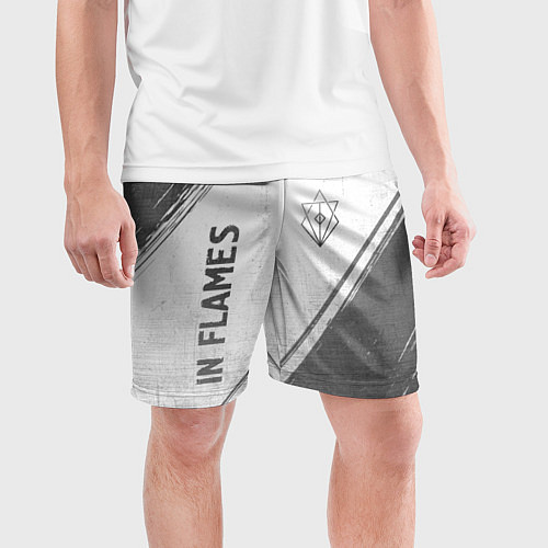 Мужские спортивные шорты In Flames - white gradient вертикально / 3D-принт – фото 3