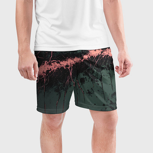 Мужские спортивные шорты Гранж потертая текстура / 3D-принт – фото 3