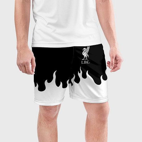 Мужские спортивные шорты Liverpool белый огонь / 3D-принт – фото 3