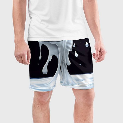 Мужские спортивные шорты Молочная текстура / 3D-принт – фото 3