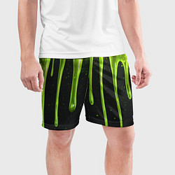 Шорты спортивные мужские Слизь зеленая текстура, цвет: 3D-принт — фото 2