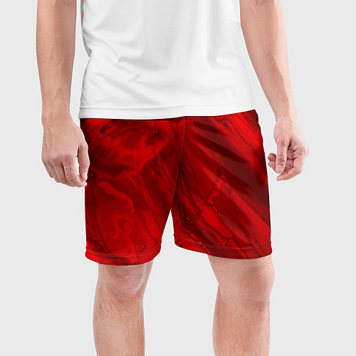 Мужские спортивные шорты Красный камень абстракция / 3D-принт – фото 3