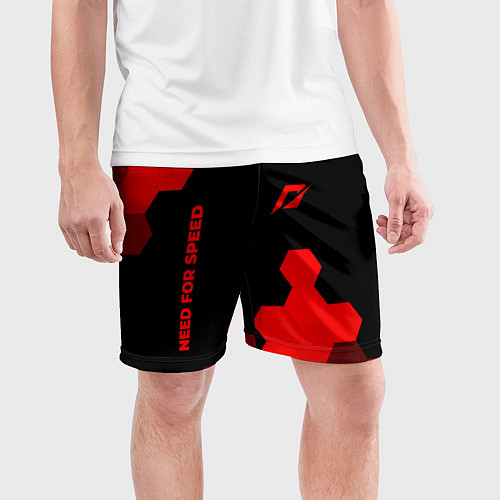Мужские спортивные шорты Need for Speed - red gradient вертикально / 3D-принт – фото 3