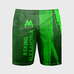 Шорты спортивные мужские Asking Alexandria - green gradient по-вертикали, цвет: 3D-принт