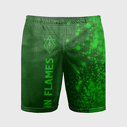 Шорты спортивные мужские In Flames - green gradient по-вертикали, цвет: 3D-принт