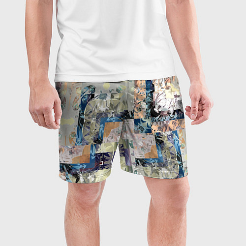 Мужские спортивные шорты Цветочная геометрическая абстракция / 3D-принт – фото 3