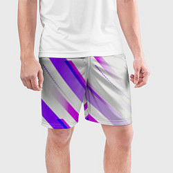 Шорты спортивные мужские Color white pink, цвет: 3D-принт — фото 2
