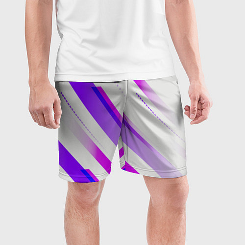 Мужские спортивные шорты Color white pink / 3D-принт – фото 3