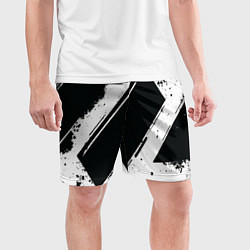 Шорты спортивные мужские Color black white, цвет: 3D-принт — фото 2