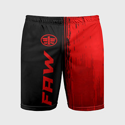 Шорты спортивные мужские FAW - red gradient по-вертикали, цвет: 3D-принт