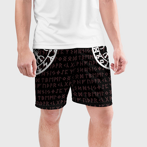 Мужские спортивные шорты Руны викингов / 3D-принт – фото 3