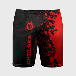 Шорты спортивные мужские Chelsea - red gradient по-вертикали, цвет: 3D-принт