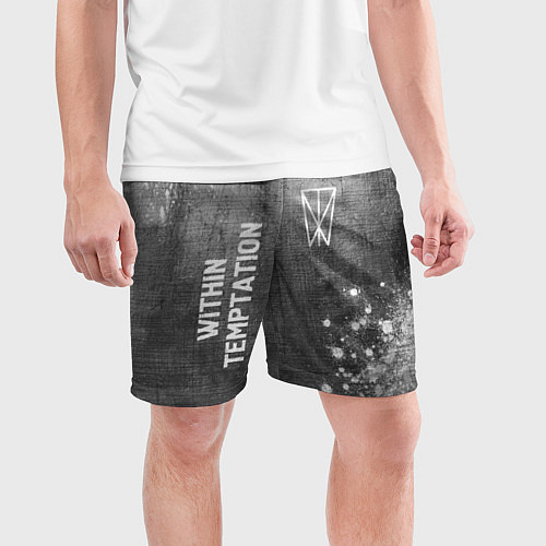 Мужские спортивные шорты Within Temptation - grey gradient вертикально / 3D-принт – фото 3