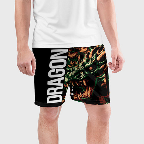 Мужские спортивные шорты Татуировка дракона ирезуми / 3D-принт – фото 3