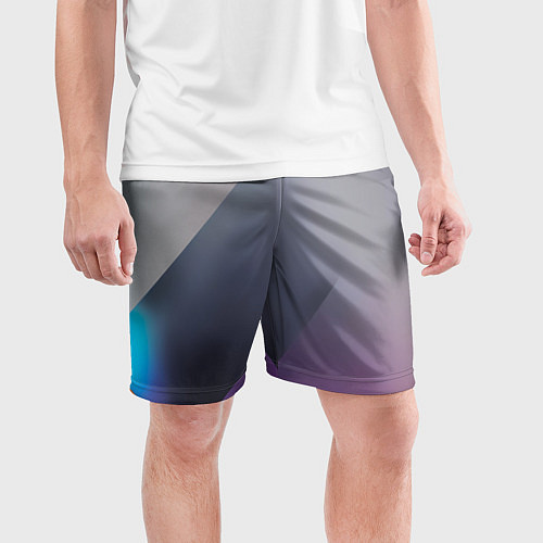 Мужские спортивные шорты Color grey with stripes / 3D-принт – фото 3