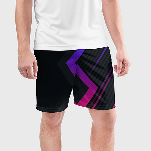 Мужские спортивные шорты Color black line / 3D-принт – фото 3