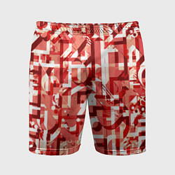 Шорты спортивные мужские Красно-белый объёмный эффект, цвет: 3D-принт