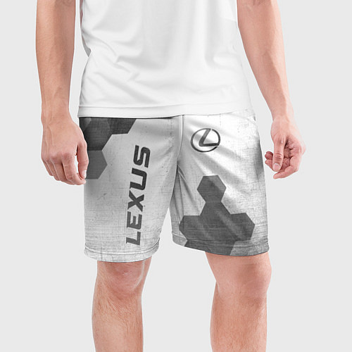 Мужские спортивные шорты Lexus - white gradient вертикально / 3D-принт – фото 3