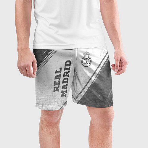 Мужские спортивные шорты Real Madrid - white gradient вертикально / 3D-принт – фото 3