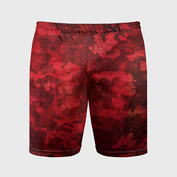 Шорты спортивные мужские Абстракция - red uniform camouflage, цвет: 3D-принт