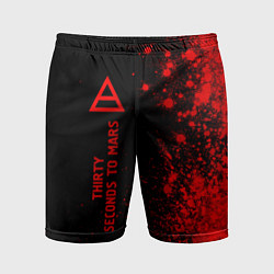 Шорты спортивные мужские Thirty Seconds to Mars - red gradient по-вертикали, цвет: 3D-принт