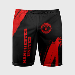 Мужские спортивные шорты Manchester United - red gradient вертикально