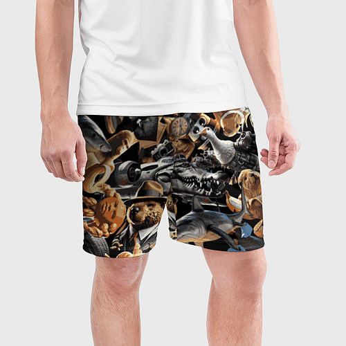 Мужские спортивные шорты Итальянские мемы брайнрот / 3D-принт – фото 3