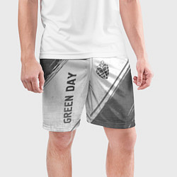 Шорты спортивные мужские Green Day - white gradient вертикально, цвет: 3D-принт — фото 2