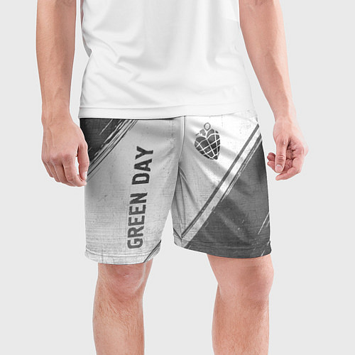 Мужские спортивные шорты Green Day - white gradient вертикально / 3D-принт – фото 3